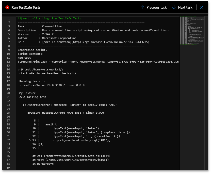 View Results - Log