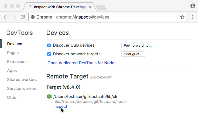 Inspect Page in Google Chrome