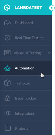 Navigate to the Automation page in the LambdaTest app