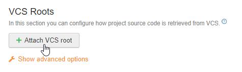 Attaching VCS Root
