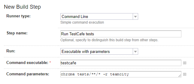 Create New Build Step